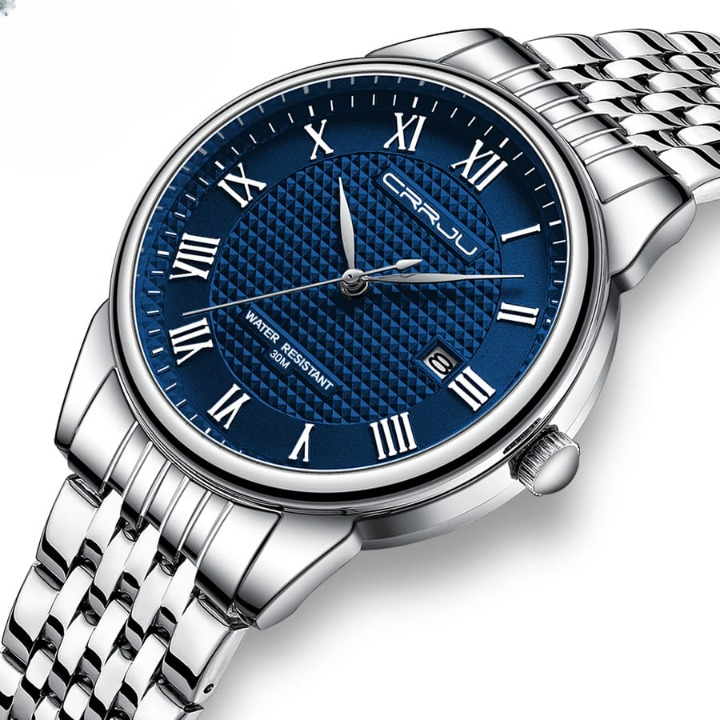 CRRJU 5010 Quartz Classic Stainless Steel Men's Watch | Premium Wrist Watch (Code: 12592)