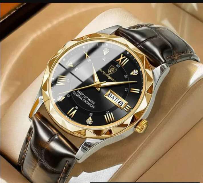 POEDAGAR 615L Men's Leather Quartz Watch | Premium Classic Wrist Watch (Code: 12218)